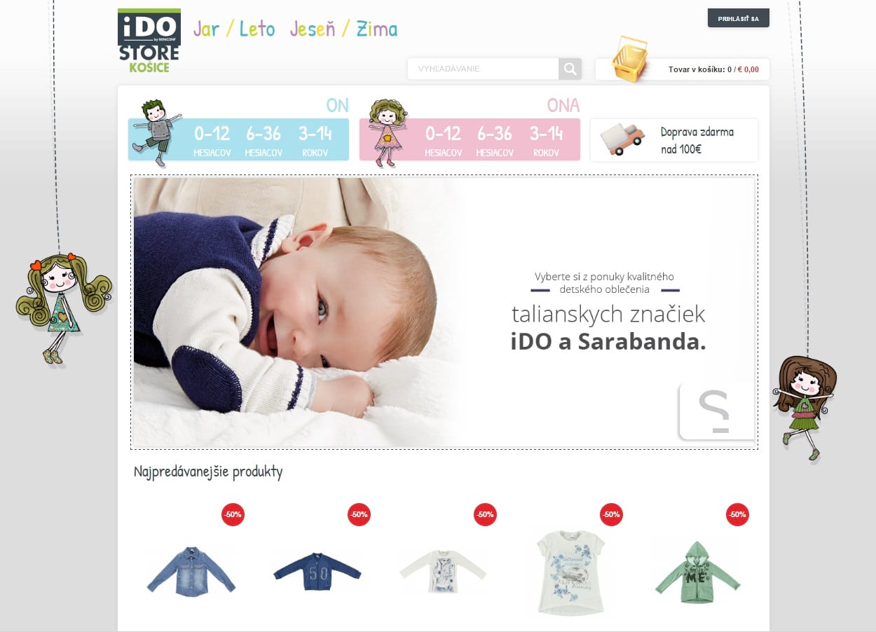iDO Košice webová stránka e-shop