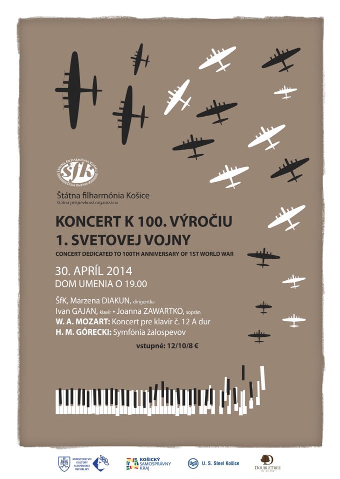 Grafika plagátu - Koncert k 100. výročiu 1. svetovej vojny